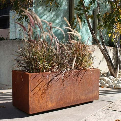 veradek metallic long box planter|corten steel long box planter.